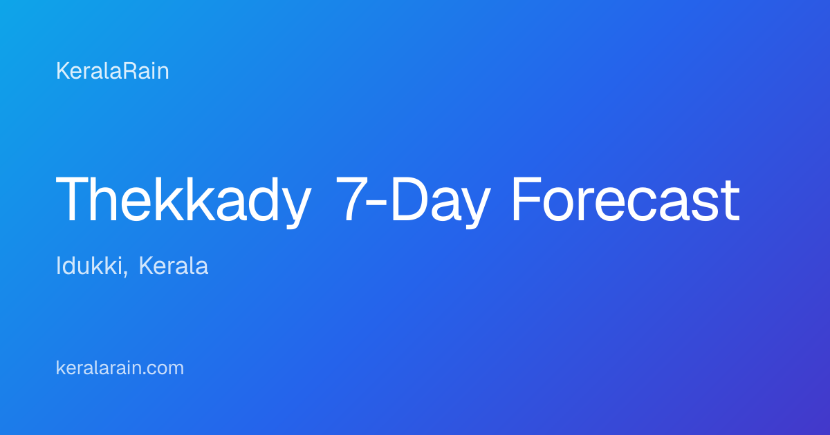 Thekkady 7-Day Weather Forecast — Rain & Temp
